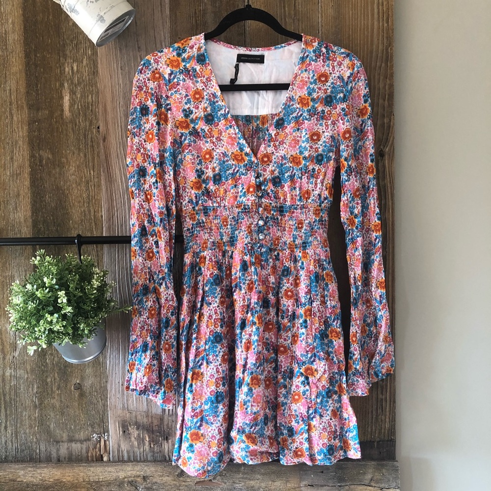 Urban Outfitters | Elise Floral Smocked Dress - Picture 2 of 8